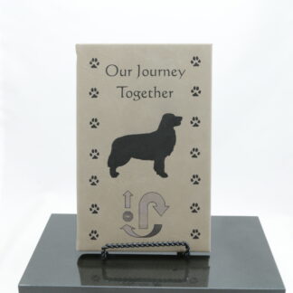 Leatherette Journal - Tan - Engraved with Rally sign and Golden Retriever silhouette