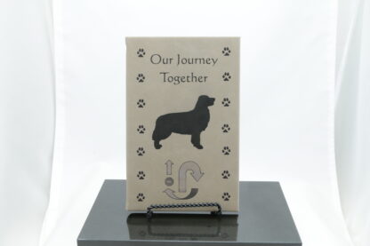 Leatherette Journal - Tan - Engraved with Rally sign and Golden Retriever silhouette