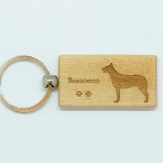 Beauceron Wood Keychain