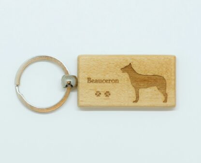 Beauceron Wood Keychain