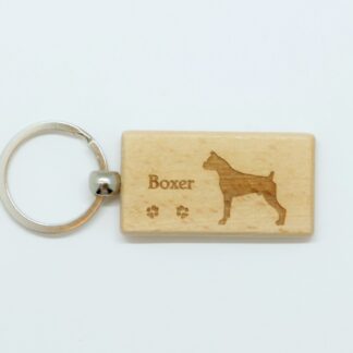 Boxer Wood Keychain