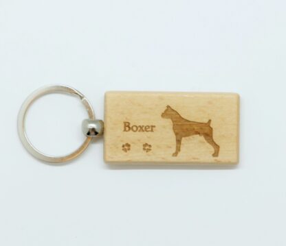 Boxer Wood Keychain