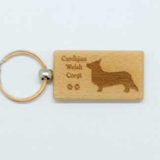 Cardigan Welsh Corgi Wood Keychain