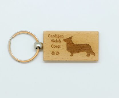 Cardigan Welsh Corgi Wood Keychain