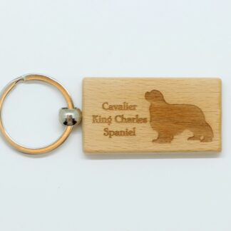 Cavalier King Charles Spaniel Wood Keychain