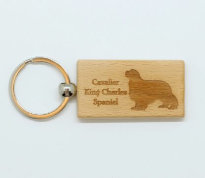 Cavalier King Charles Spaniel Wood Keychain