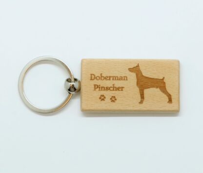 Doberman Pinscher Wood Keychain