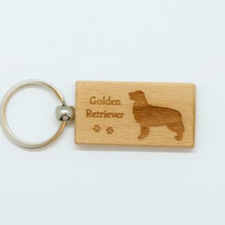 Golden Retriever Wood Keychain