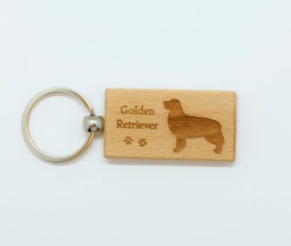 Golden Retriever Wood Keychain