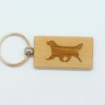 Trotting Golden Retriever Wood Keychain