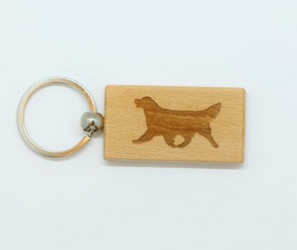 Trotting Golden Retriever Wood Keychain