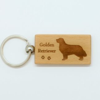 Golden Retriever Wood Keychain