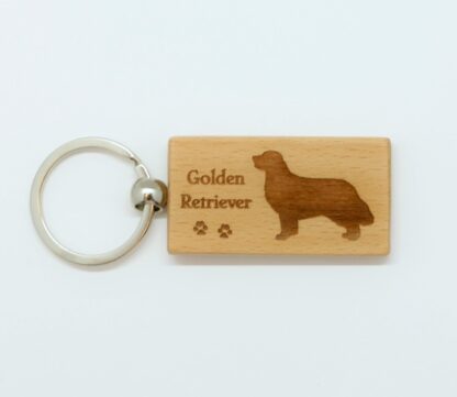 Golden Retriever Wood Keychain