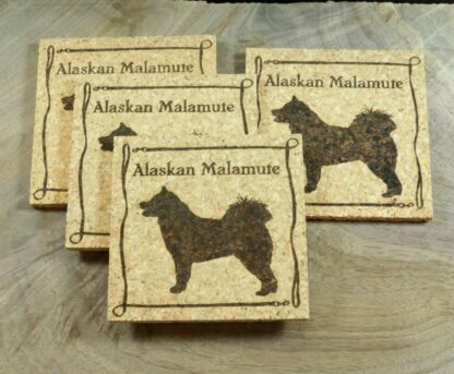 Alaskan Malamute Cork Coasters