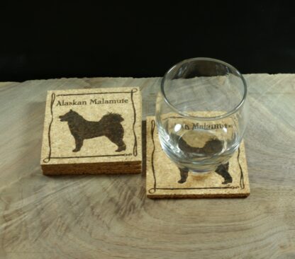 Alaskan Malamute Cork Coasters