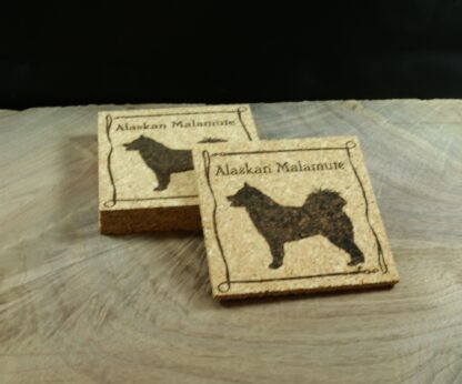 Alaskan Malamute Cork Coasters