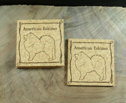 American Eskimo Dog Cork Coasters