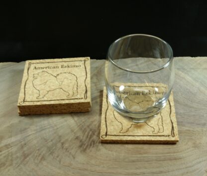 American Eskimo Dog Cork Coasters