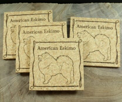 American Eskimo Dog Cork Coasters