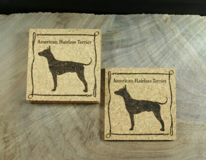 American Hairless Terrier Cork Coasters