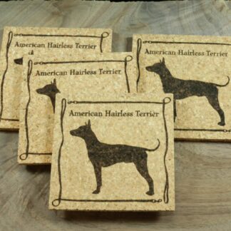 American Hairless Terrier Cork Coasters