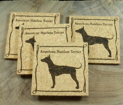 American Hairless Terrier Cork Coasters