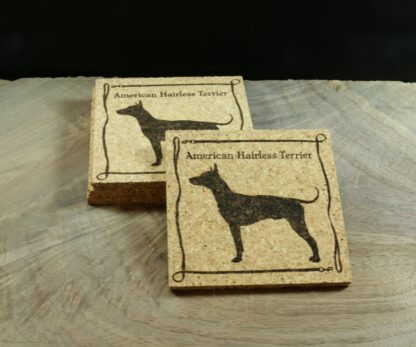 American Hairless Terrier Cork Coasters