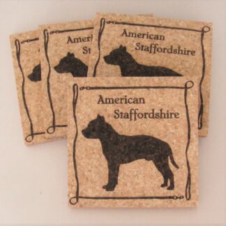 American Staffordshire Bull Terrier Cork Coasters