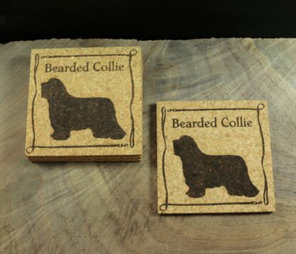 Bearded Collie Cork Coasters