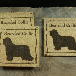 Bearded Collie Cork Coasters