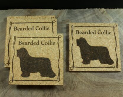 Bearded Collie Cork Coasters