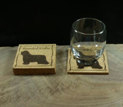 Bearded Collie Cork Coasters