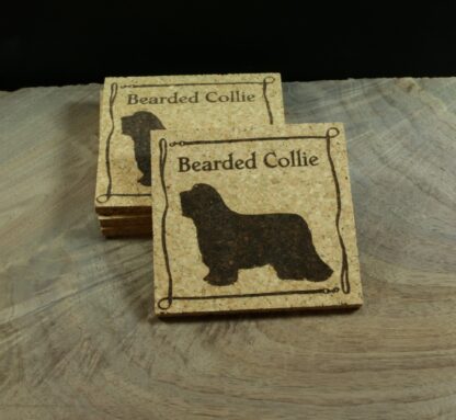 Bearded Collie Cork Coasters