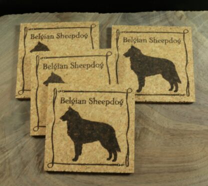 Belgian Sheepdog Cork Coasters