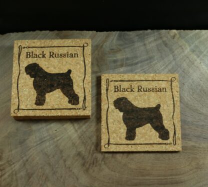 Black Russian Terrier Cork Coasters