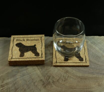 Black Russian Terrier Cork Coasters