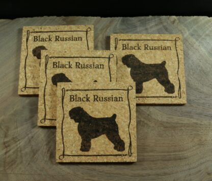 Black Russian Terrier Cork Coasters