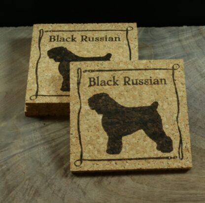 Black Russian Terrier Cork Coasters