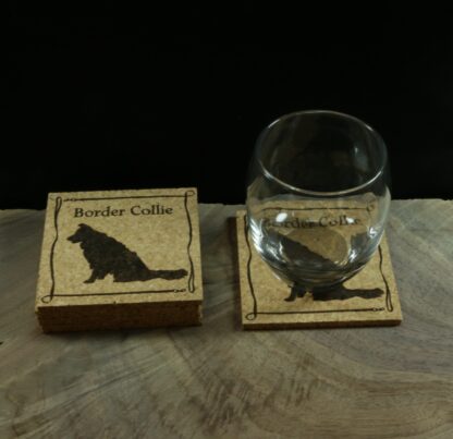 Border Collie Cork Coasters