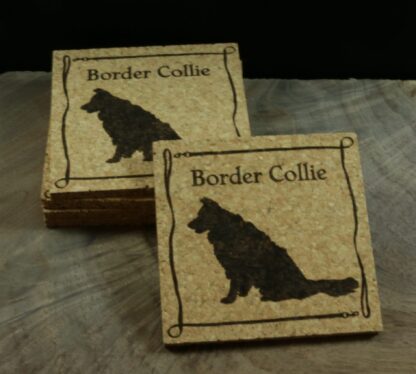 Border Collie Cork Coasters