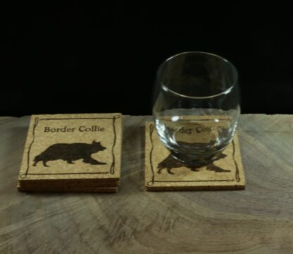 Border Collie Cork Coasters