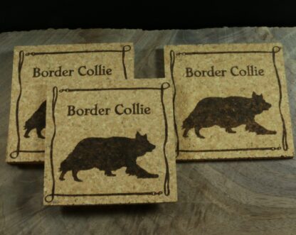 Border Collie Cork Coasters