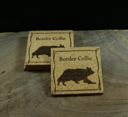 Border Collie Cork Coasters