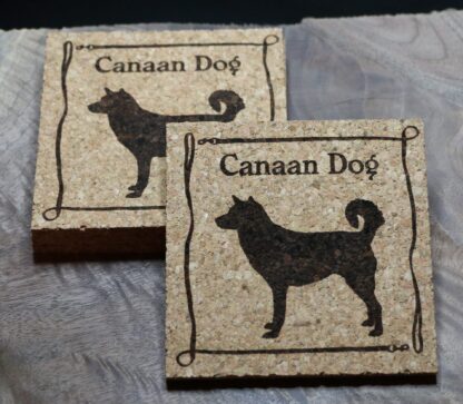 Canaan Dog Cork Coasters