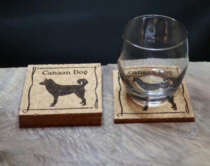 Canaan Dog Cork Coasters