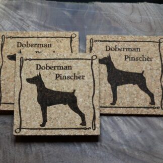 Doberman Pinscher Cork Coasters