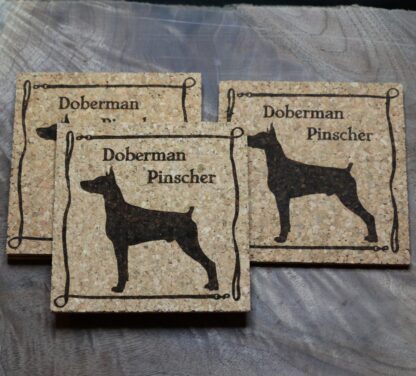 Doberman Pinscher Cork Coasters