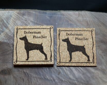 Doberman Pinscher Cork Coasters