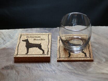 Doberman Pinscher Cork Coasters