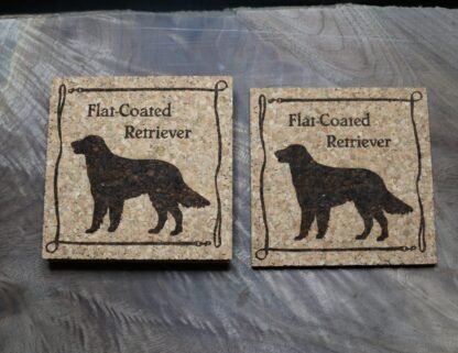 Flat-Coated Retriever Cork Coasters